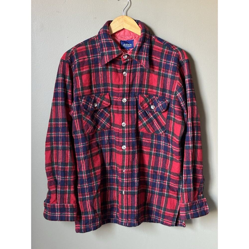 Vintage 90s Shirt L Wool Blend Plaid Lumberjack Western Ranch Cowboy